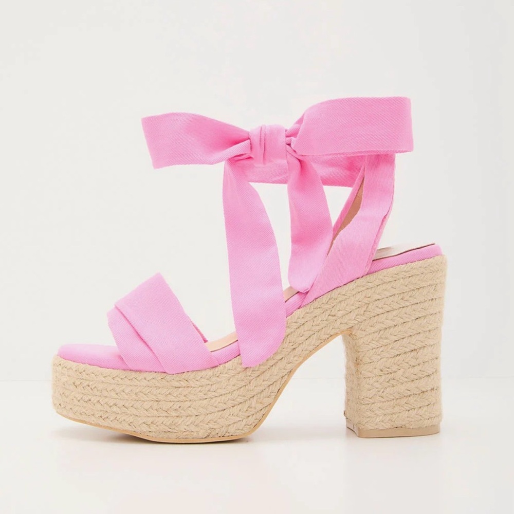Mi.iM Pink Espadrille Platform Sandals